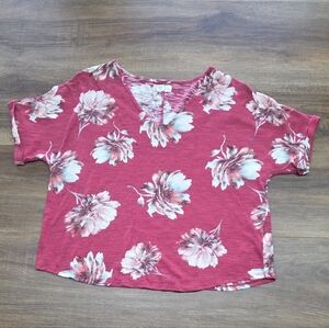 Maurices Women's Red Flowered Top SIZE: Medium